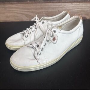 Ecco Womens Soft 7 Sneakers Shoes Cap Toe White Leather Lace Up Size 8